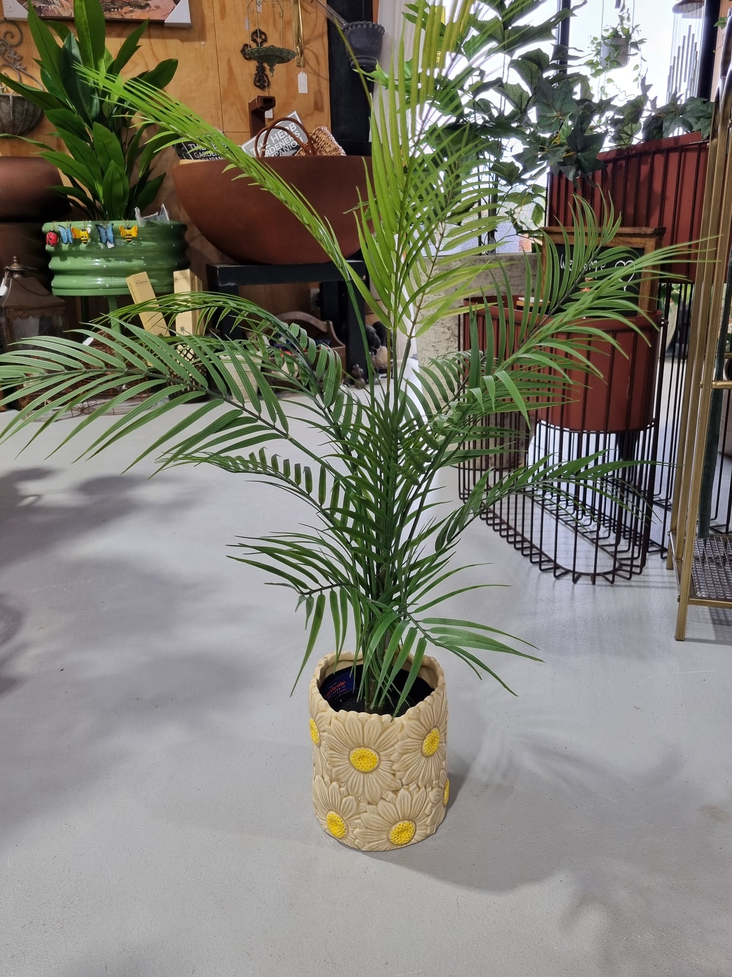 Faux Areca Palm in Black Pot 90cm