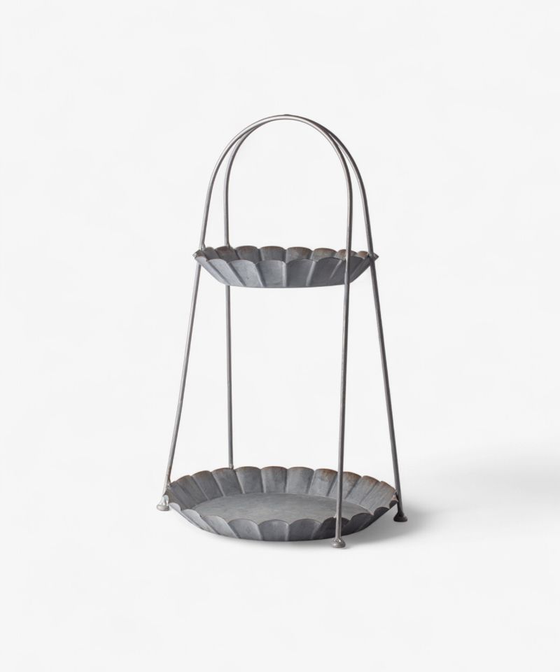 Fluted 2 Tier Tray - Metal