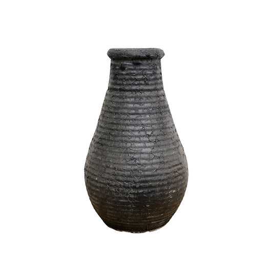 Earthware Bulb Vessel - Aged Black