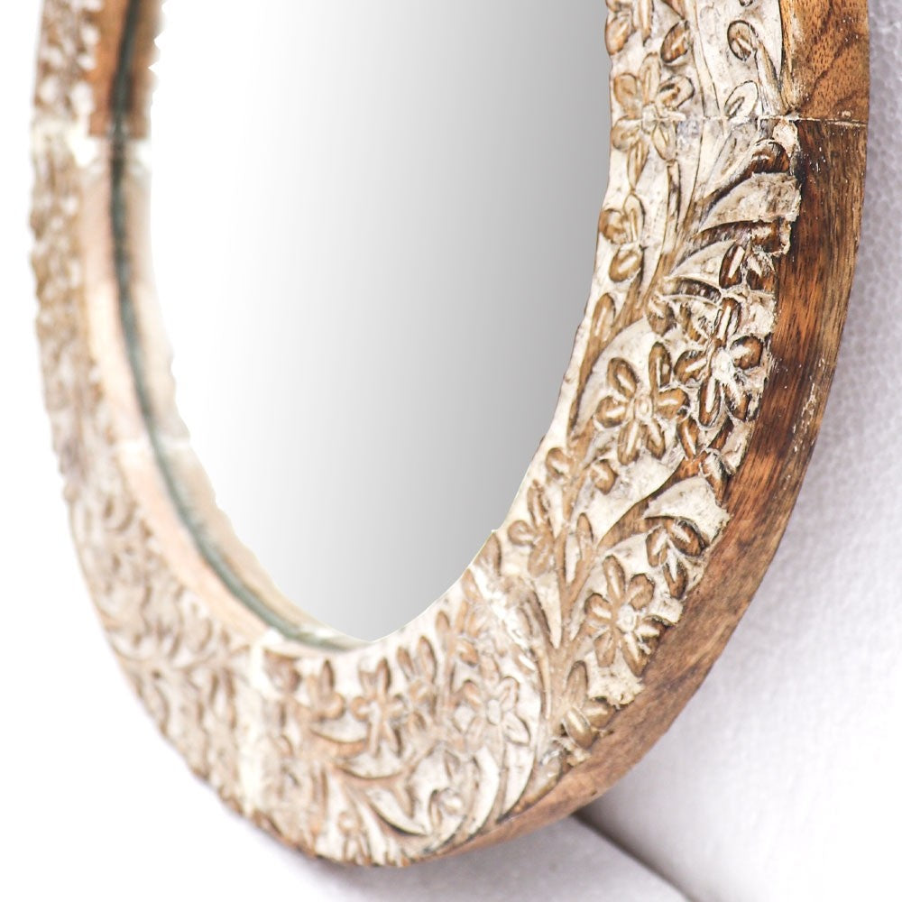 Original Carved Mirror - White Wash