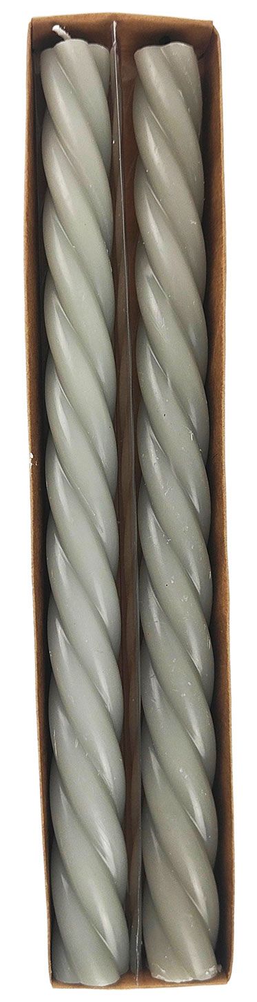 Swirl Taper Candles S/2 Smoke - Vanilla