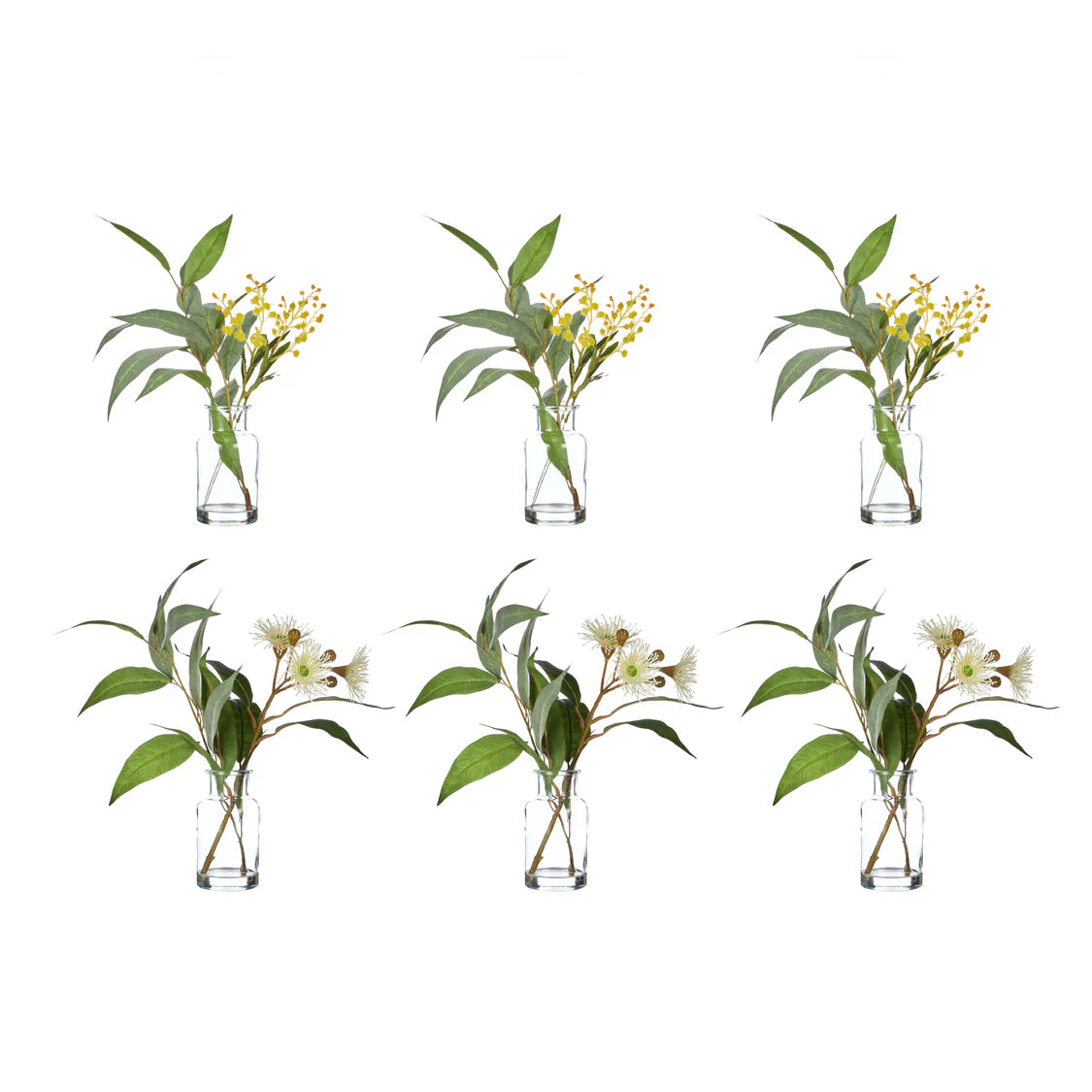 Faux Eucalyptus Wattle Mix in Bottle - Assorted