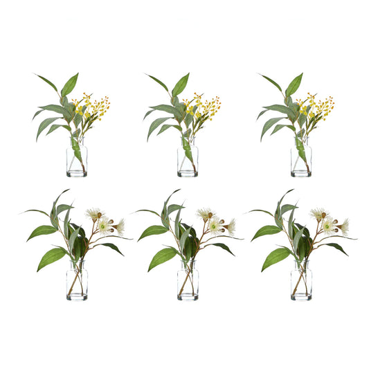 Faux Eucalyptus Wattle Mix in Bottle - Assorted