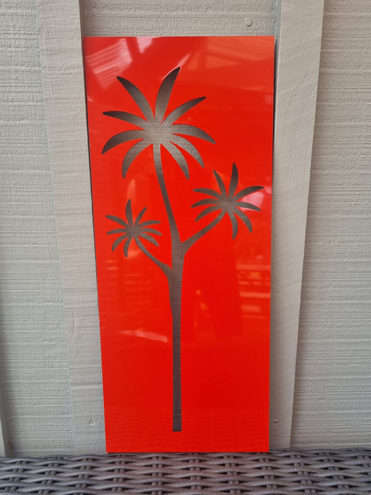 Cabbage Tree Art Panel - Red