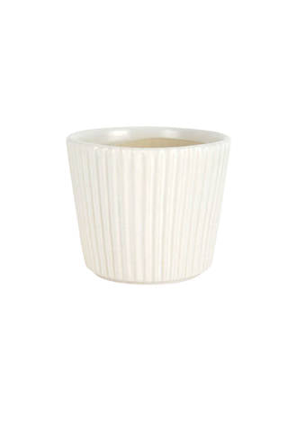 Ceramic Ribbed White Planters - Sophie